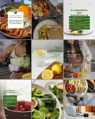 Feed de Instagram de nutrición: nueve publicaciones de la colección