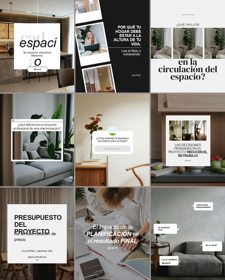 Feed de Instagram con la Colección Plano: nueve piezas de la colección