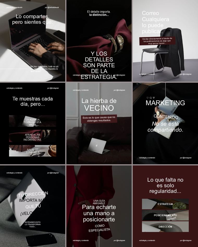 Feed de Instagram con la Colección Sombra: nueve piezas de la colección